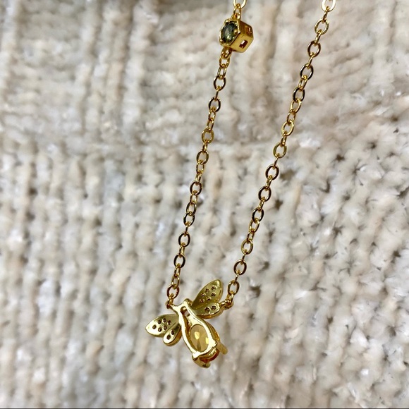 NEW Citrine 18k Gold Queen Bee Pendant Necklace - Picture 8 of 9